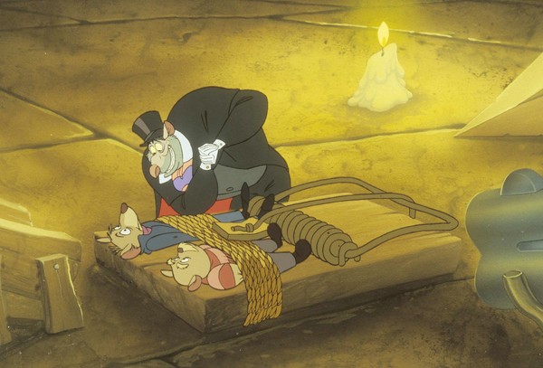 Ratigan enjoys his moment of triumph over Basil of Baker Street and Dr. Dawson