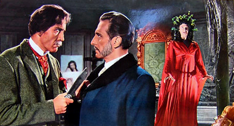 Christopher Lee and Peter Cushing, seen in a composite image