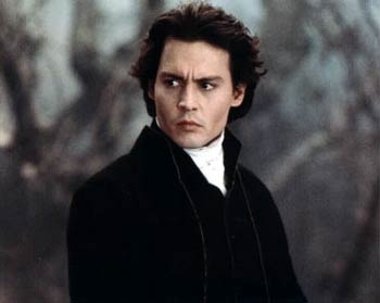 Johnny Depp as Ichabod Crane in Sleepy Hollow