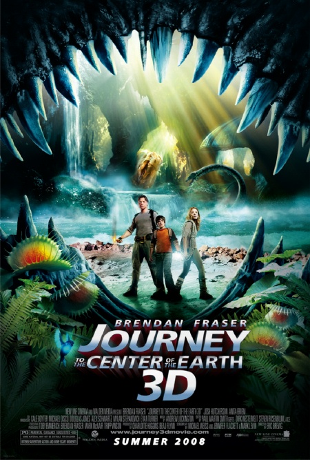 A poster with the film's intended title, JOURNEY TO THE CENTER OF THE EARTH 3D