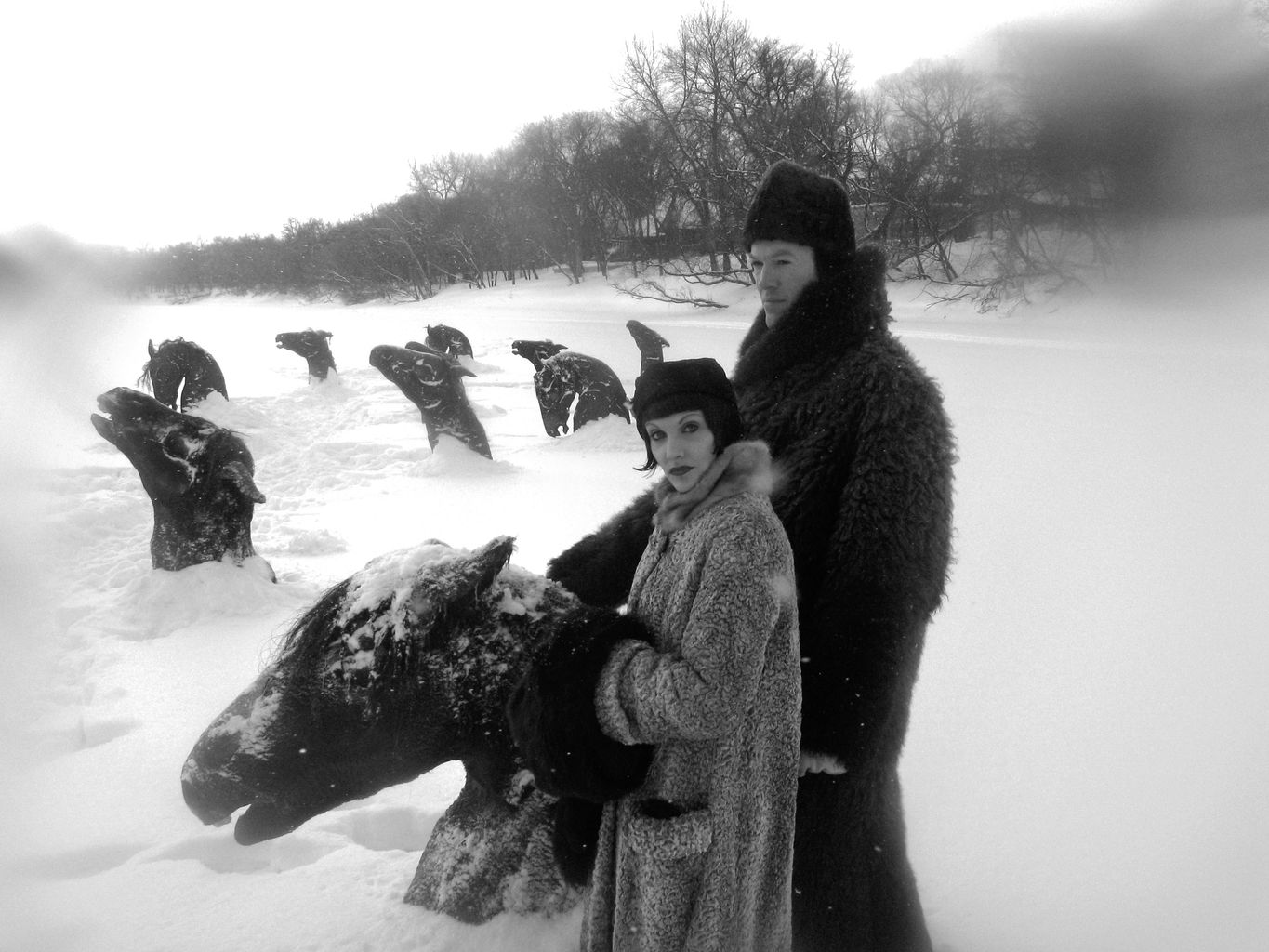 Hollies Snowshoe club visit the frozen horse heads 