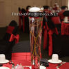 Centerpiece idea red and black wedding reception